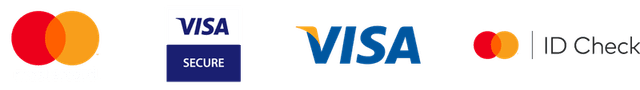 Payment Methods - Visa, Mastercard, Visa Secure, Mastercard ID Check